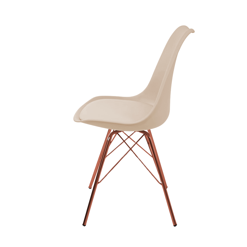 Kit 2 Cadeiras Eames Leda Design Estofada Fendi Tower Cobre - 4