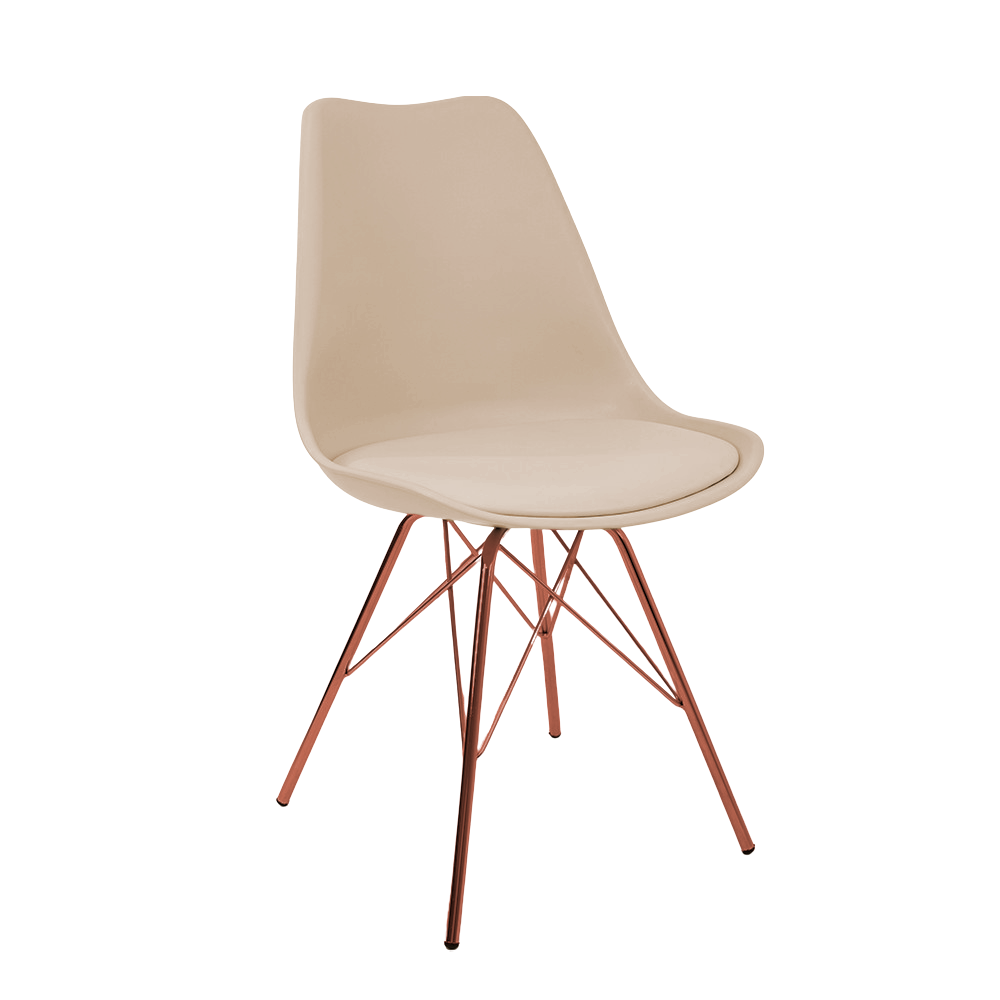 Kit 2 Cadeiras Eames Leda Design Estofada Fendi Tower Cobre - 2