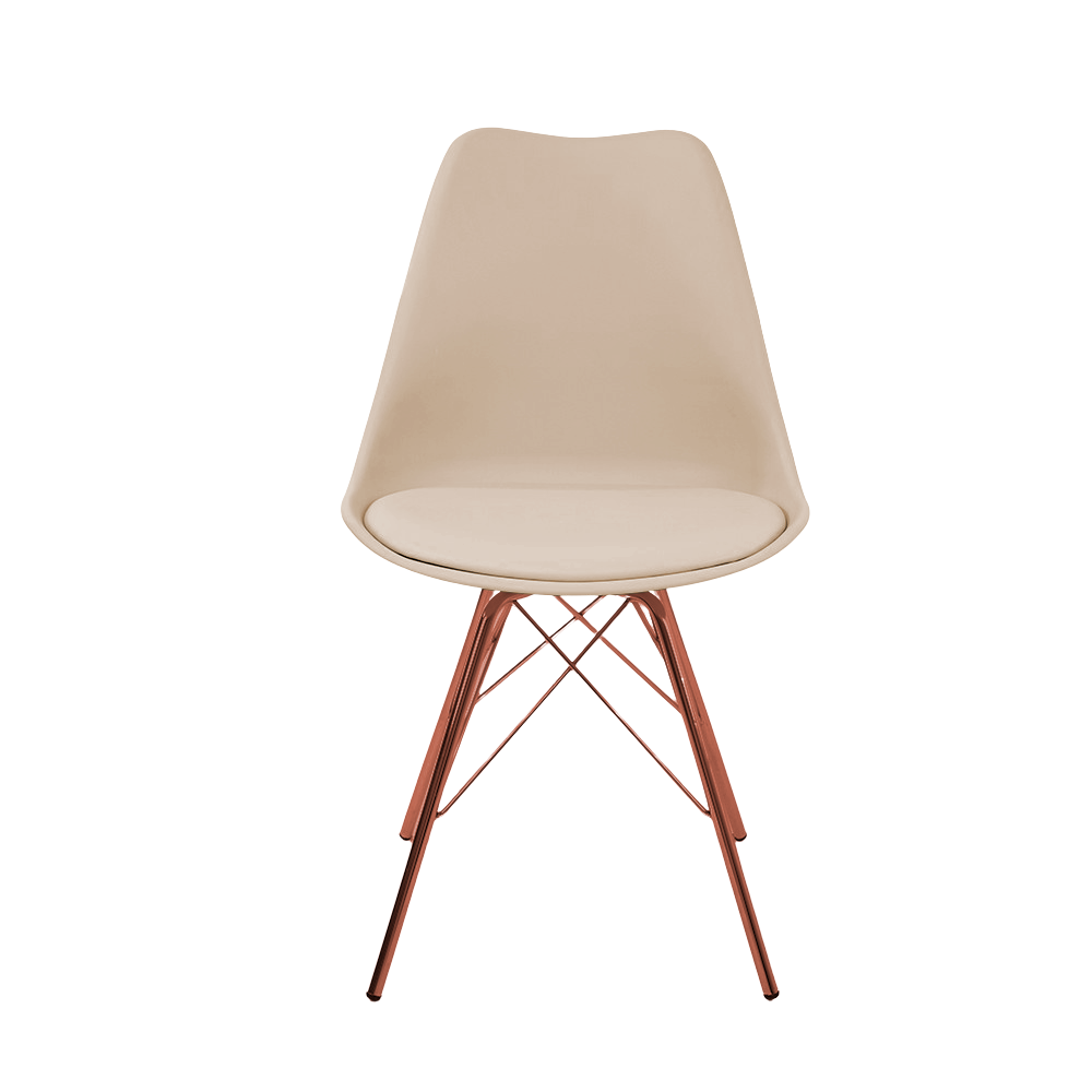 Kit 2 Cadeiras Eames Leda Design Estofada Fendi Tower Cobre - 3