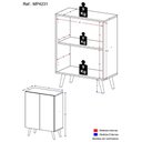 Ver imagem 4 de Armário Cômoda Infantil 2 Portas Retrô Multimóveis Mp4231 Branco Branco