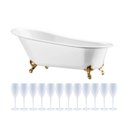 Ver imagem 1 de Kit Champanheira Branca Banheira P/12 Garrafas + 12 Taças