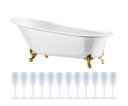 Ver imagem 1 de Kit Champanheira Branca Banheira P/12 Garrafas + 12 Taças