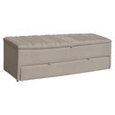 Ver imagem 1 de Calçadeira Recamier Baú Sapateira Casal Queen 160cm Ayla Suede Tampo Reto - Estopar Ayla 160cm Suede