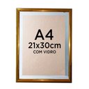 Ver imagem 1 de Moldura de Alumínio para Quadro A4 21x30cm Diploma Certificado Foto com Vidro Duplo Tacolado 01 Unid