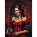 Ver imagem 1 de Adesivo Vinil Impermeável Pomba Gira Maria Padilha 10x6,5 Cm