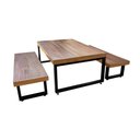 Ver imagem 1 de Mesa Industrial Infantil Bernardo 120x70cm Ferragem Preta com 2 Bancos Industriais