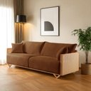 Ver imagem 1 de Sofá Fixo 2 Lugares Luxo 170cm Arthur Marrom Caramelo