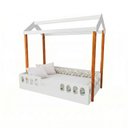 Ver imagem 1 de Cama Casal Agatha MDF com Colchão Enxoval Trança 5,5m Quarto Montessori Baby - Rosa Verde Amarelo