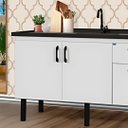 Ver imagem 2 de Gabinete de Cozinha 2 Portas Armário de Pia 2 Gaveta 144cm:branco