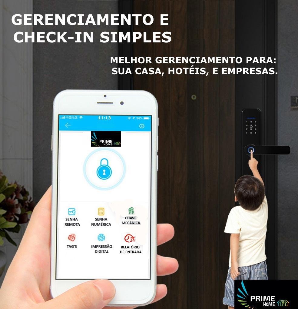 Fechadura Digital Inteligente Primebras Rio com Wi-fi e App - 5