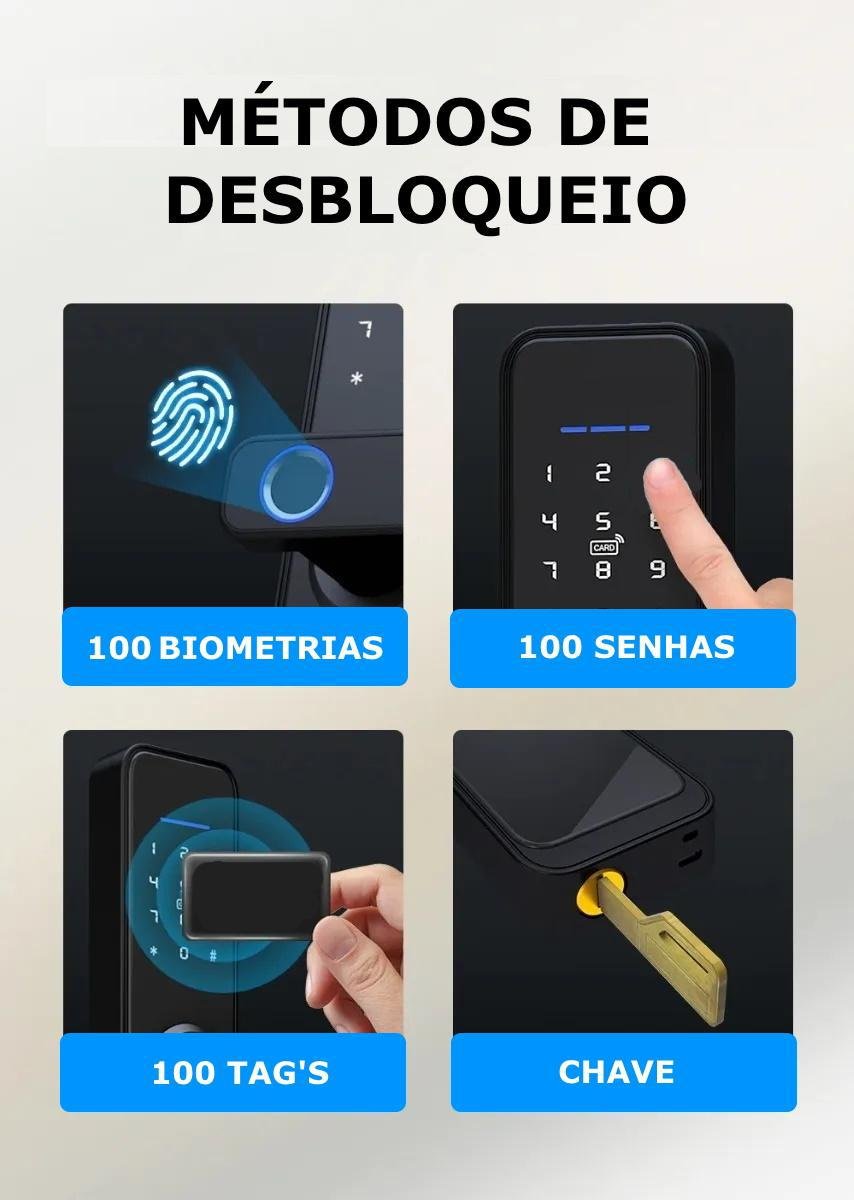 Fechadura Digital Inteligente Primebras Rio com Wi-fi e App - 3