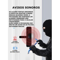 Fechadura Digital Inteligente Primebras Rio com Wi-fi e App - 7