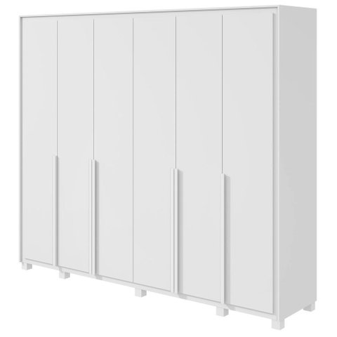 Guarda-Roupas Casal 6 Portas 8 Gavetas com Pés 100% MDF Imperatore - Lp - Rei de Casa Branco