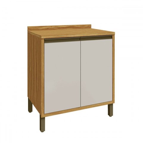 Balcão de Cozinha 80 Cm Tempranillo 2 Portas 100% Mdf Amêndoa/off White - Rio Doce