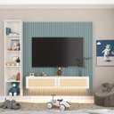 Ver imagem 1 de Home Supremo Slim/Native Ripado 212,2 cm - Azul Encanto/Branco/Tela Rattan Creme