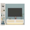 Ver imagem 2 de Home Supremo Slim/Native Ripado 212,2 cm - Azul Encanto/Branco/Tela Rattan Creme