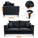 Ver imagem 3 de Sofá 2 Lugares Modular Boma 1,70m Boucle Cinza Escuro Sofá Inbox