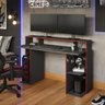 Mesa Gamer para Pc Computador Preta Vermelha Com Suporte Headset Gaia Permobili - 1