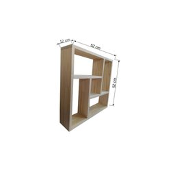 Nicho Quadrado com Divisórias 52x52x12cm Pinos – Eco - 4