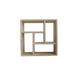 Nicho Quadrado com Divisórias 52x52x12cm Pinos – Eco - 1