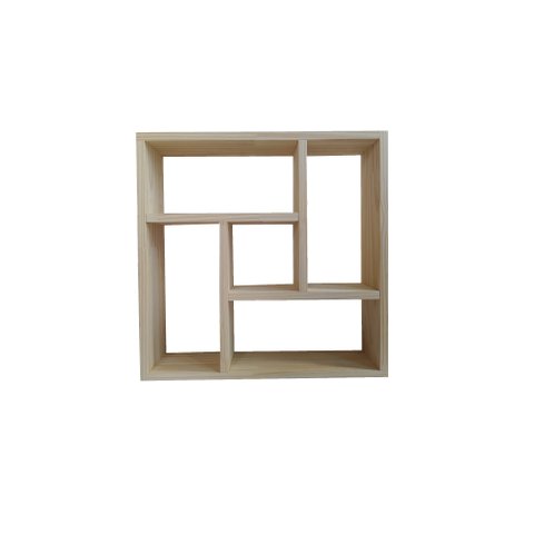 Nicho Quadrado com Divisórias 52x52x12cm Pinos – Eco