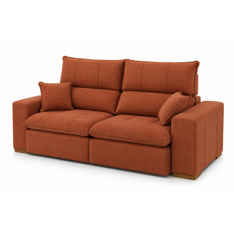 Sofá Thor Retrátil e Reclinável com Molas Ensacadas e Pillow Top de 18cm:Veludo Terracota/2,70