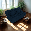 Ver mais imagens de Sofa Cama 2 Lugares 185 Cm Duda Veludo Light B254 Azul Milani Store