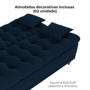 Ver imagem 6 de Sofa Cama 2 Lugares 185 Cm Duda Veludo Light B254 Azul Milani Store