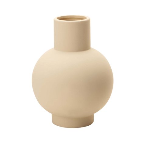 Vaso Decorativo em Cerâmica para Sala de Estar Bege 24 Cm M02 - D’Rossi