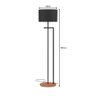 Luminária Indústrial de Chão Salone Preto com Cúpula Preta Unidecor - 6