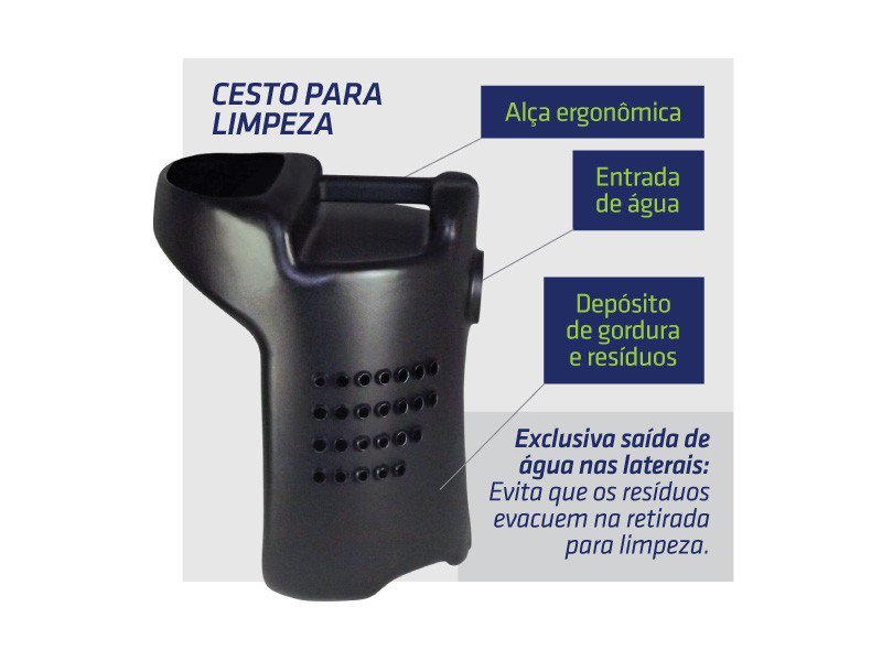 Caixa de Gordura Cipla com Cesto para Limpeza 23L - 3