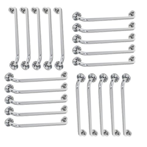 Alça Barra Apoio 60 cm Inox Kit 20 Unidades Acessibilidade Idoso Gestante Deficiente Segurança Box B