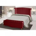 Ver imagem 2 de Kit de Quarto Cabeceira de Cama Box e Calçadeira Baú Toquio Casal Queen 160 Cm Suede Vermelho do
