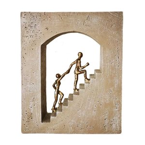 Escultura Decorativa em Resina Dourada 23cm 15562-pl