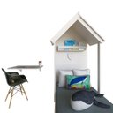 Ver imagem 3 de Quarto Infantil Cama e Mesa Dobrável Kitcubos Espresso Móveis Branco