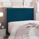 Ver imagem 5 de Cabeceira Decorativa Casal 1,40M Tàzio Veludo Azul Marinho - Gran Belo