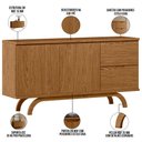 Ver imagem 7 de Kit Aparador Buffet Bar Living com Cristaleira Adega Vicky N01 Ypê - Lyam Decor