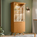 Ver imagem 2 de Kit Aparador Buffet Bar Living com Cristaleira Adega Vicky N01 Ypê - Lyam Decor