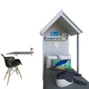 Ver imagem 3 de Quarto Infantil Cama e Mesa Dobrável Kitcubos Espresso Móveis Cinza/Cristal