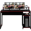 Ver imagem 3 de Mesa para Computador Gamer Espaço para 2 Monitores e Cpu Preto/vermelho