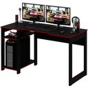 Ver imagem 1 de Mesa para Computador Gamer Espaço para 2 Monitores e Cpu Preto/vermelho