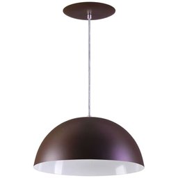 Pendente Meia Lua 50cm Luminária Alumínio Marrom Tabaco Textura - T&T Iluminação - 1