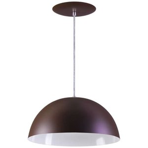 Pendente Meia Lua 50cm Luminária Alumínio Marrom Tabaco Textura - T&T Iluminação