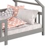 Cama Montessoriana Madeira Maciça Casa com Estrado Cora Cinza - 2