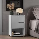 Ver imagem 7 de Mesa de Cabeceira 2 Gavetas 69x45 cm Toledo Branco 100% MDF Casamia
