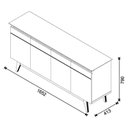 Ver imagem 6 de Aparador para Sala Buffet 1.6 e Cristaleira Classic Off White - Imcal