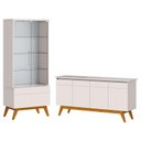 Ver imagem 1 de Aparador para Sala Buffet 1.6 e Cristaleira Classic Off White - Imcal