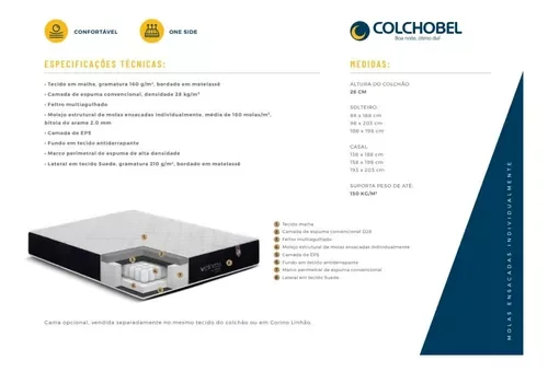Cama Box Bau Colchão Colchobel 28cm Molas em Sacadas:marrom - 2