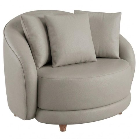 Poltrona Decorativa Maya Pes Madeira Courino Tcs 725 Moll