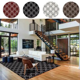 Tapete Casablanca Jacquard 1,32x3,00 Metros Preto Casa Dona - 4